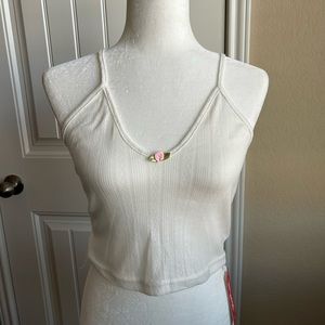 Romwe Solid Criss Cross Cropped Cami Top